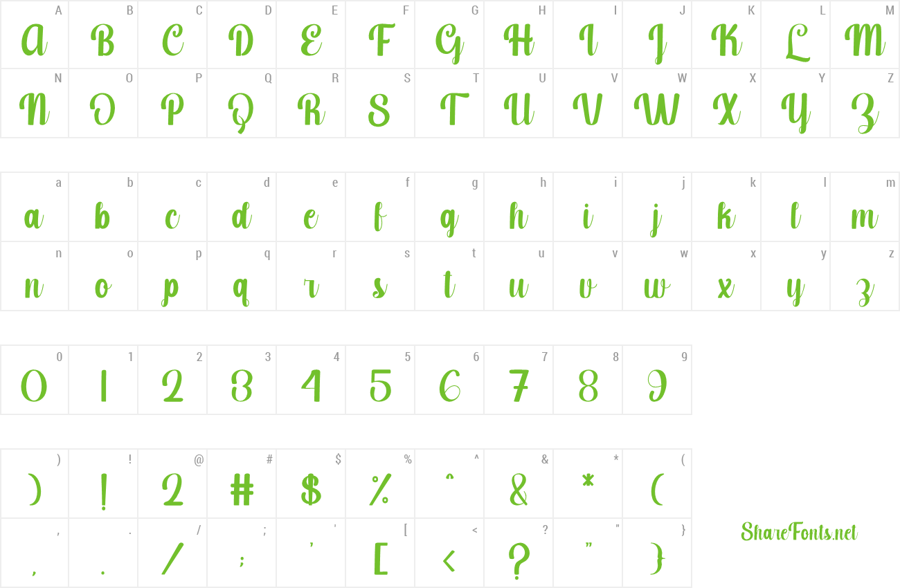 Font Shining Bright preview